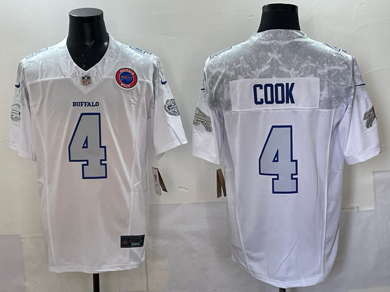 Men Buffalo Bills #4 Cook Nike White 2025 Rivalries Collection Limited NFL Jersey 0->buffalo bills->NFL Jersey